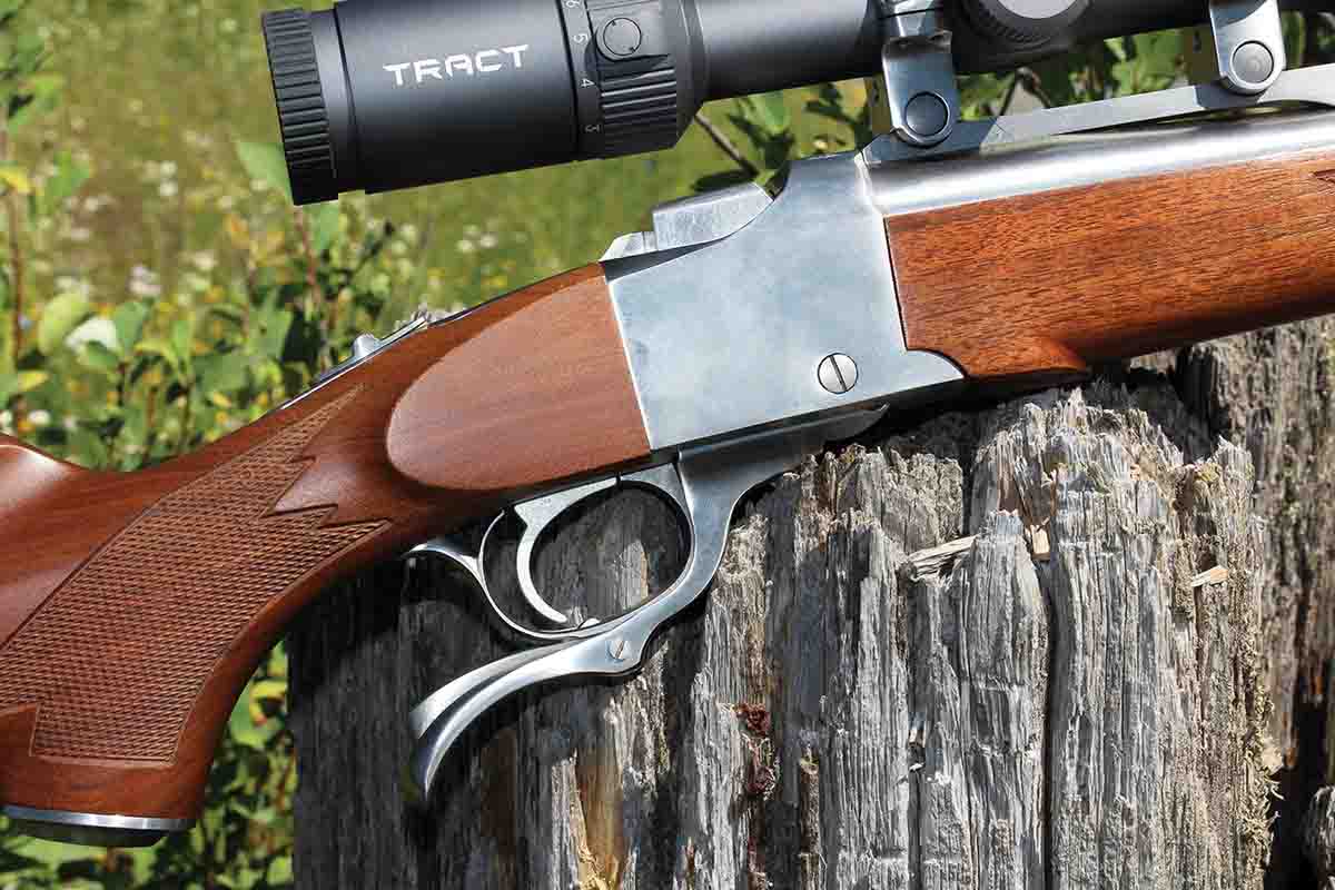 Ruger’s No. 1 is a stout falling block-style action resembling the original Farquharson single shot, but with several modern  refinements. The action is extremely strong.